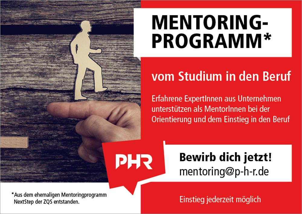 Postkarte für das Mentoring Programm von PHR